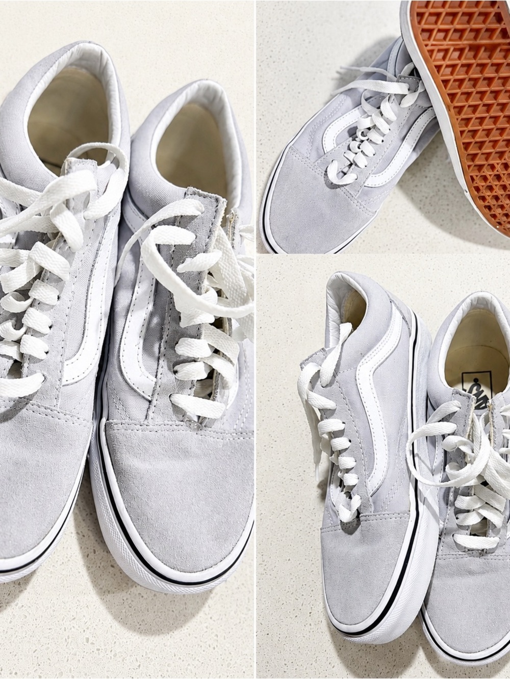 Vans Old Skool Sneakers in Light Gray and White